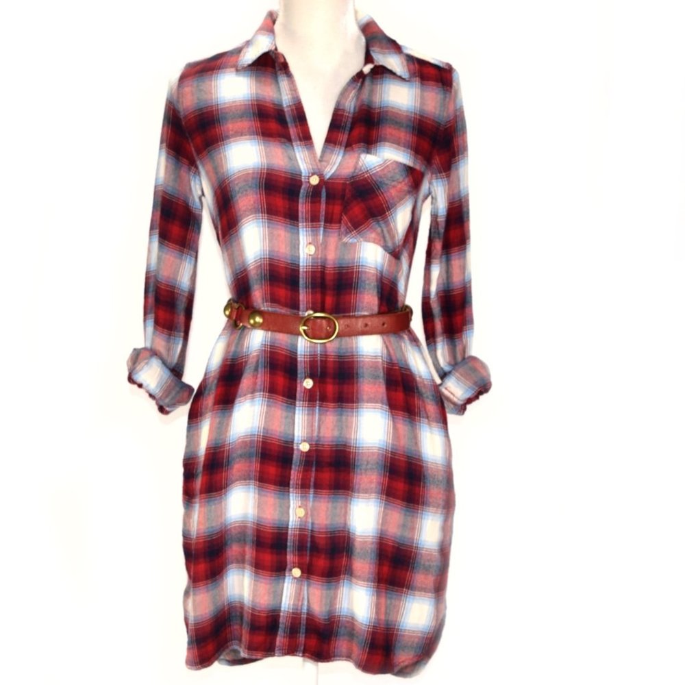 GAP + Pendleton Plaid Long Sleeve Shirt Dress